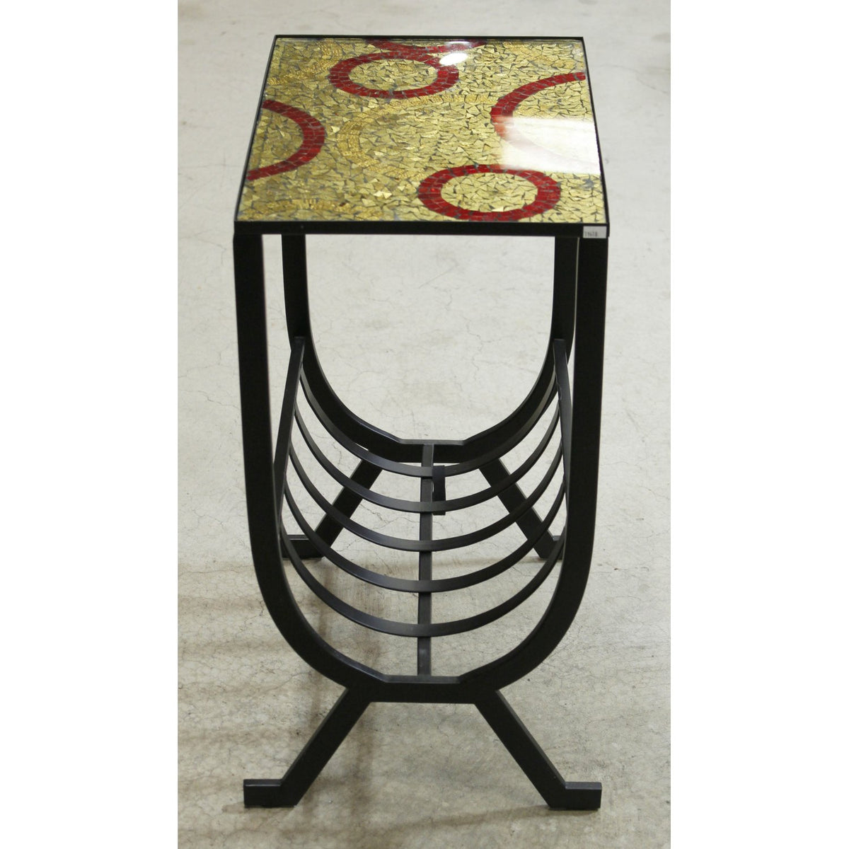 Mosaic Glass Top Metal Accent Table