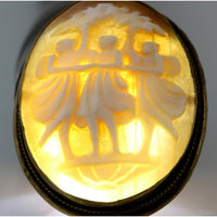 800 Silver THREE GRACES Shell Cameo Pendant Brooch