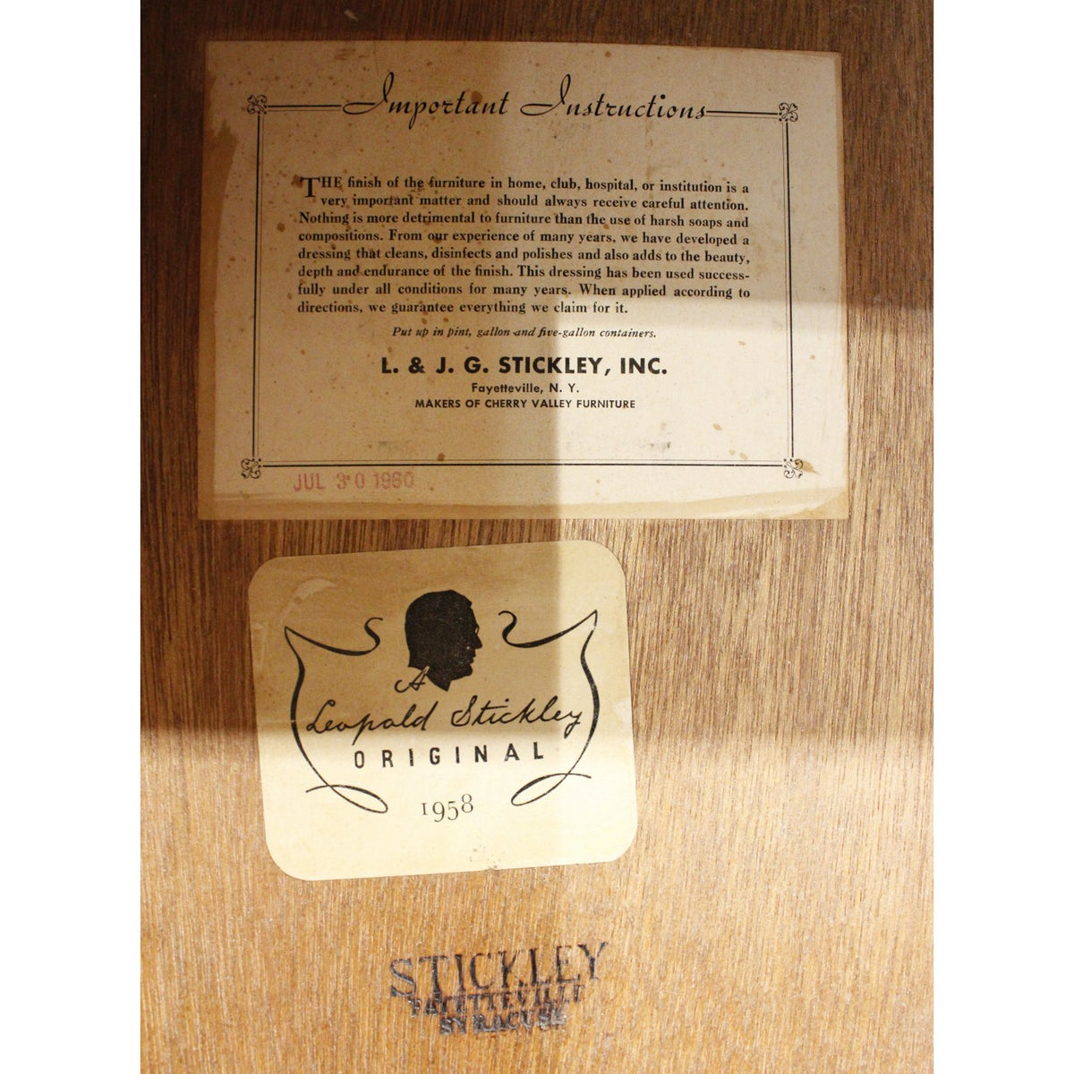 Leopold Stickley Colonial Style Nightstand