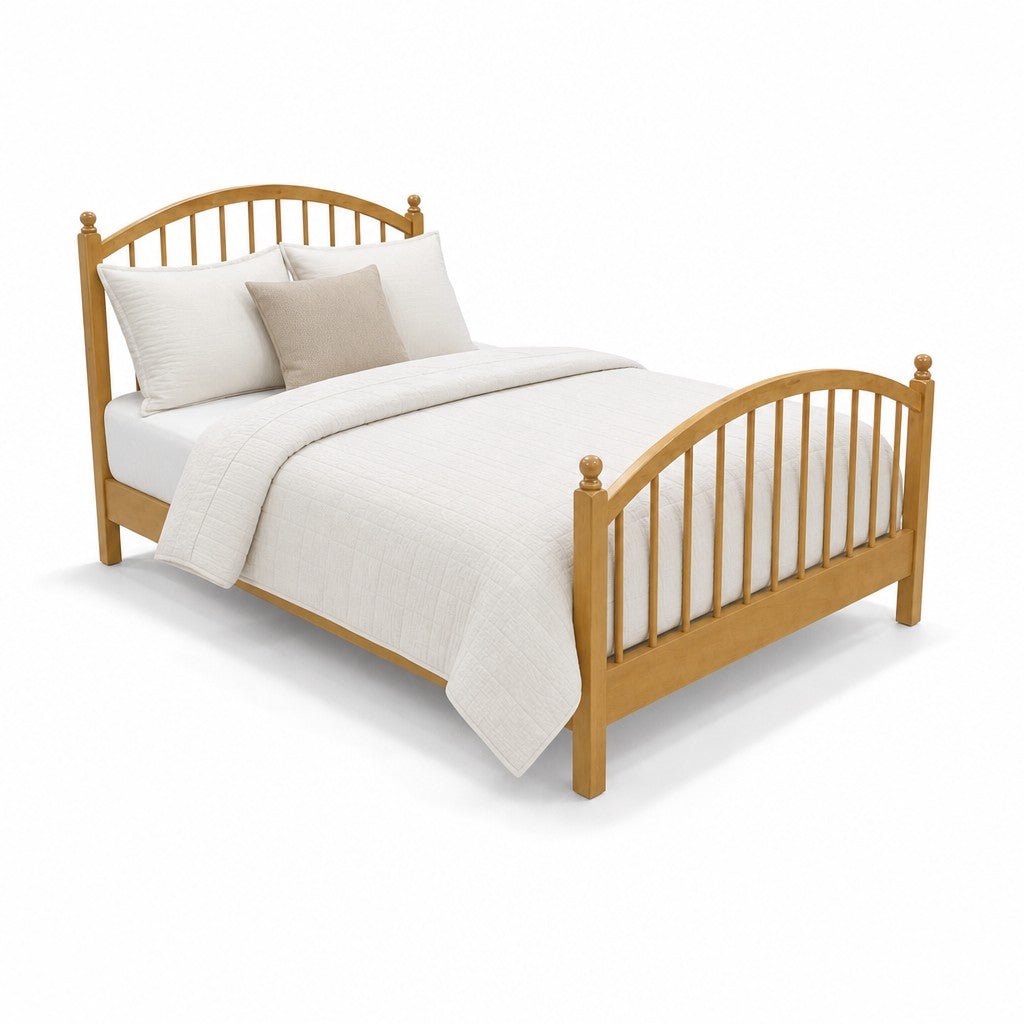 Queen Size Maple Spindle Bed
