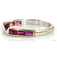 .65ctw Baguette Ruby 14K White Gold Enhancer Wrap Band