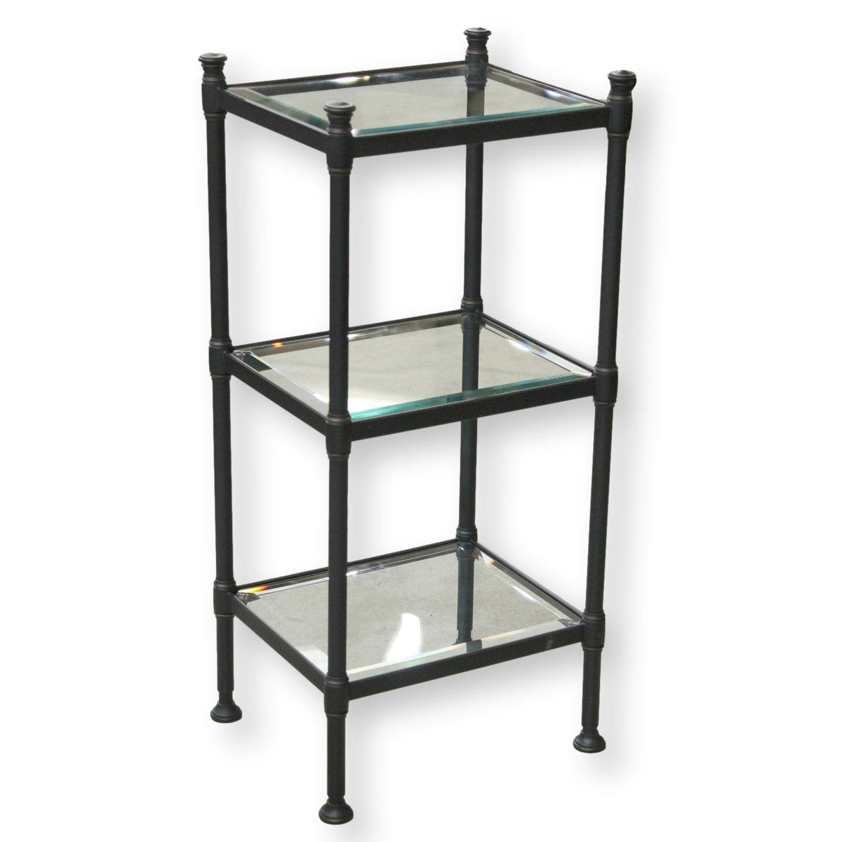 3-Tier Glass & Metal Accent Table