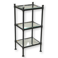 3-Tier Glass & Metal Accent Table
