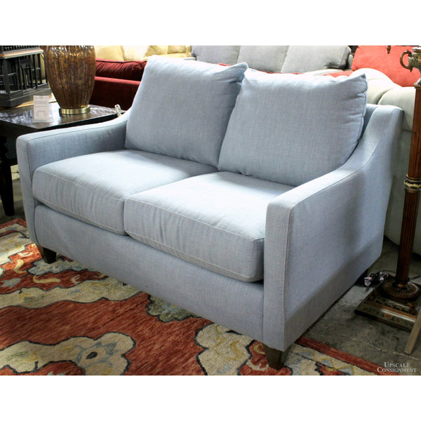 Bassett Light Blue Benchmade Loveseat