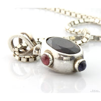 Almandine Garnet Sterling Silver Pendant & 24" Chain
