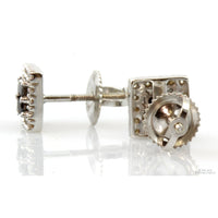 .26ctw Black & White Diamond 10K White Gold Stud Earrings