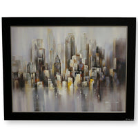 Modern Cityscape Abstract w/Water Front Reflections