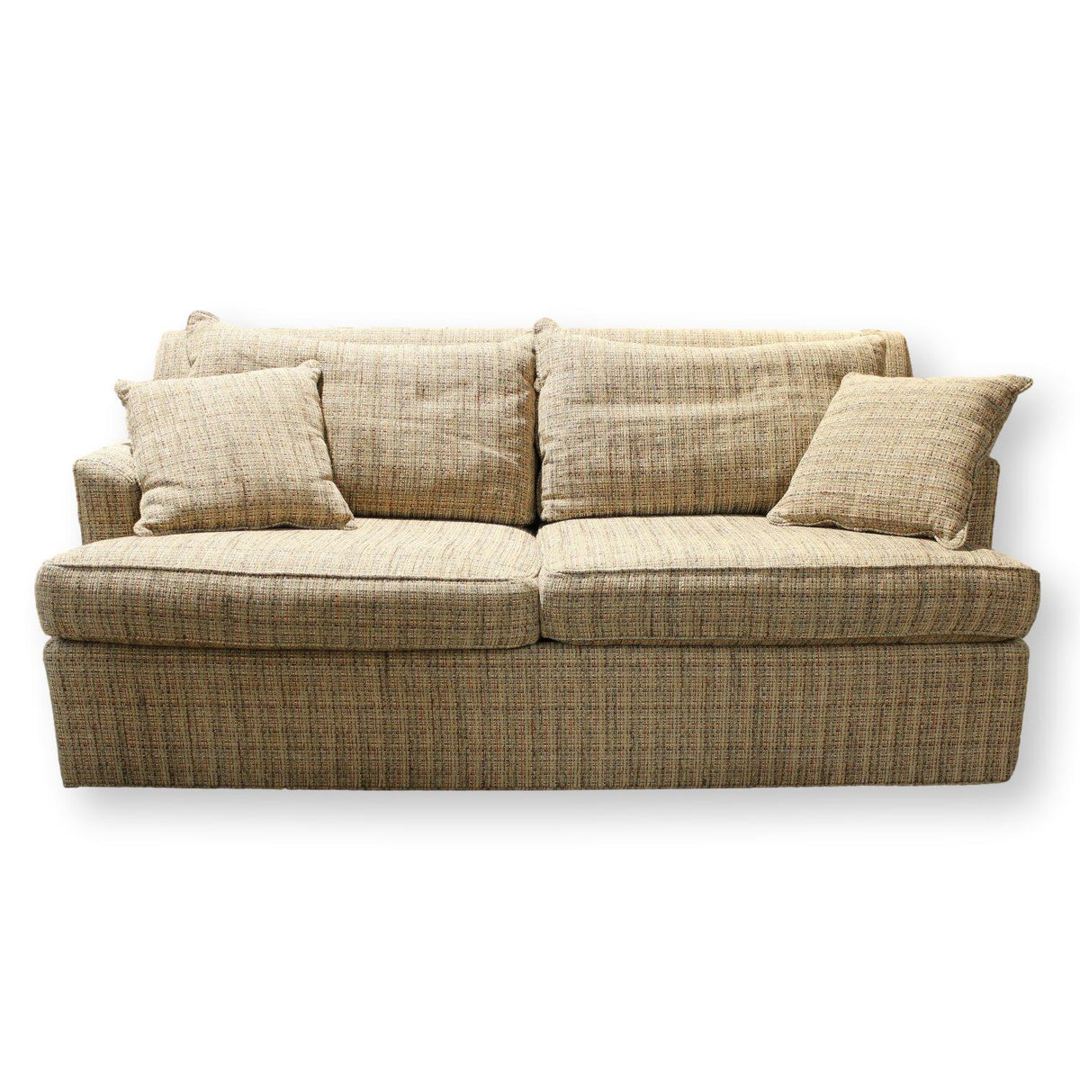 Ethan Allen Mixed Tweed Tan Sofa