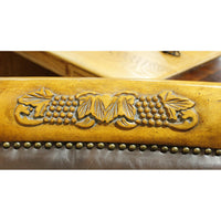 Leather Executive Chair w/Carved Grape Frame