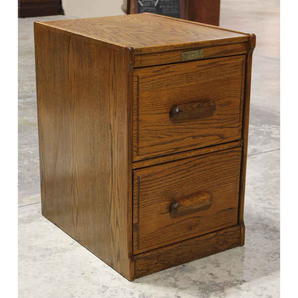 Bentwood Furniture Dark Oak 2 Drawer File Cabinet