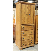 Arbek Wardrobe Armoire w/Swivel Base & Full Length Mirror Back