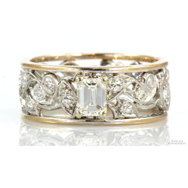 Edwardian Revival Style .90ctw Diamond Ring - .44ct Solitaire