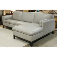 Violino Soft Gray Leather Sectional