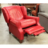 Barcalounger Red Leather Wingback Recliner