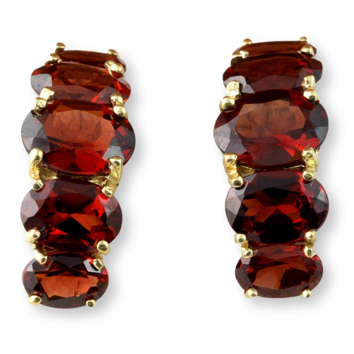 6.50ctw Spessartine Garnet 10K Yellow Gold Earrings