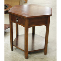 Bernhardt Walnut Hexagon Accent Table