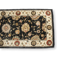 2' 4'' X 8' Black & Ivory Wool Runner Rug