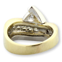 14K Two-Tone Gold 2.16 Carat Diamond Trillion & Princess-Cut Ring