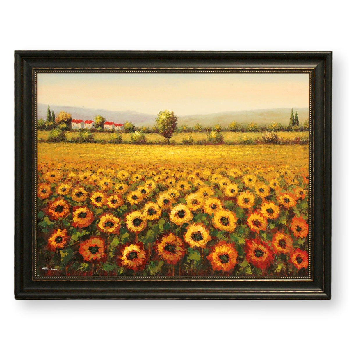 Framed Original Tuscan Sunflowers