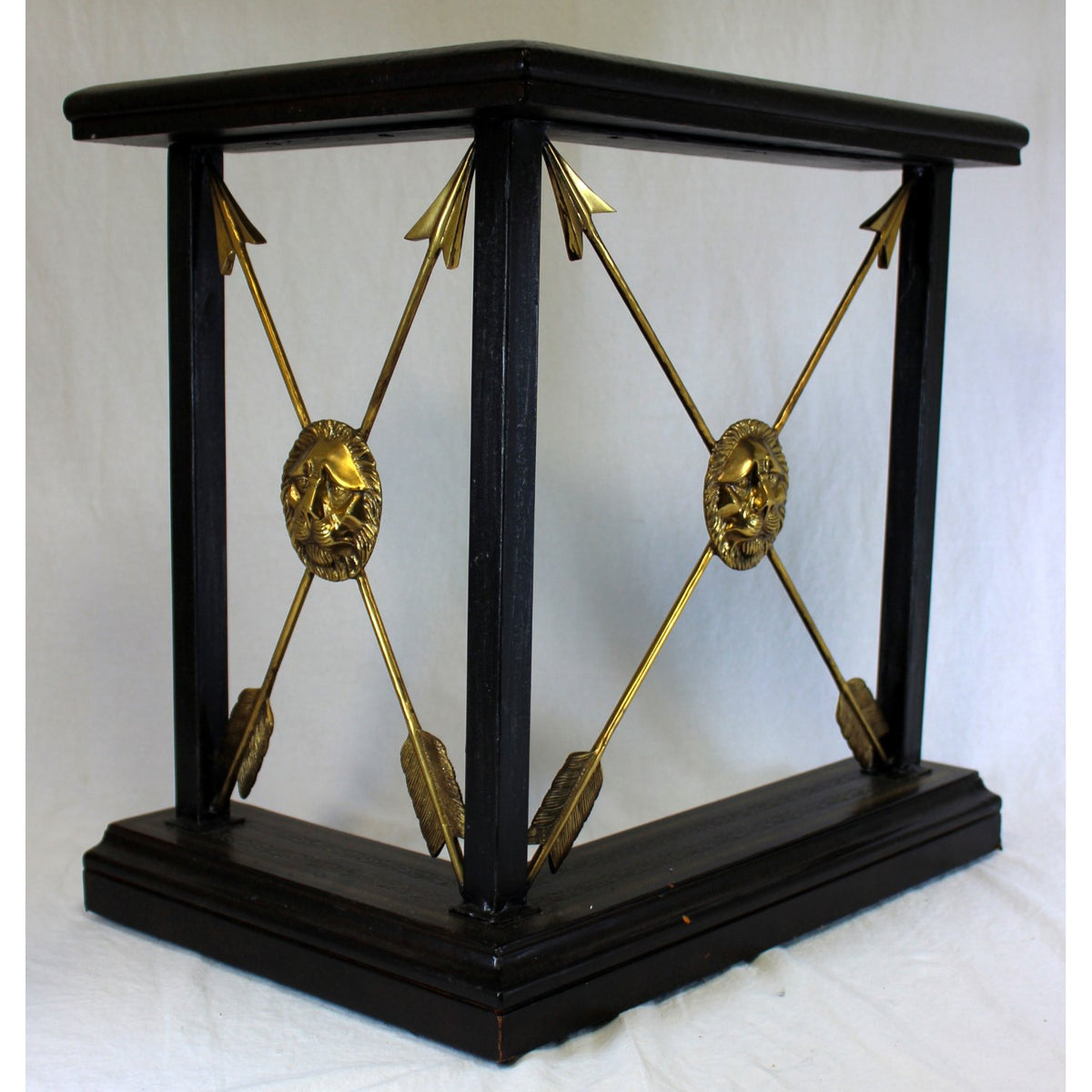 Maitland Smith Pair of  Lion Head Fireplace Fenders