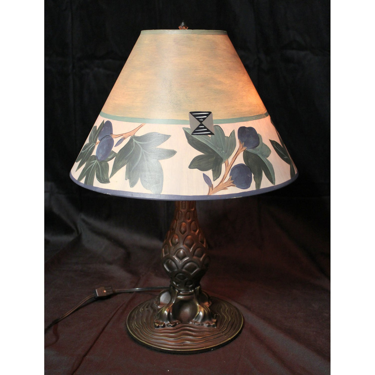 Gothic Table Lamp w/Handpainted Shade