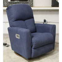 La-Z-Boy Blue Swivel Rocking Power Recliner w/adjustable Lumbar & Headrest