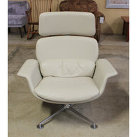 Knoll Swivel High Back Lounge Chair w/ Ottoman