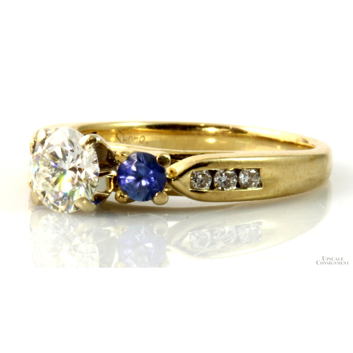 Diamond & Sapphire 14K Yellow Gold Ring - GIA Grading Report