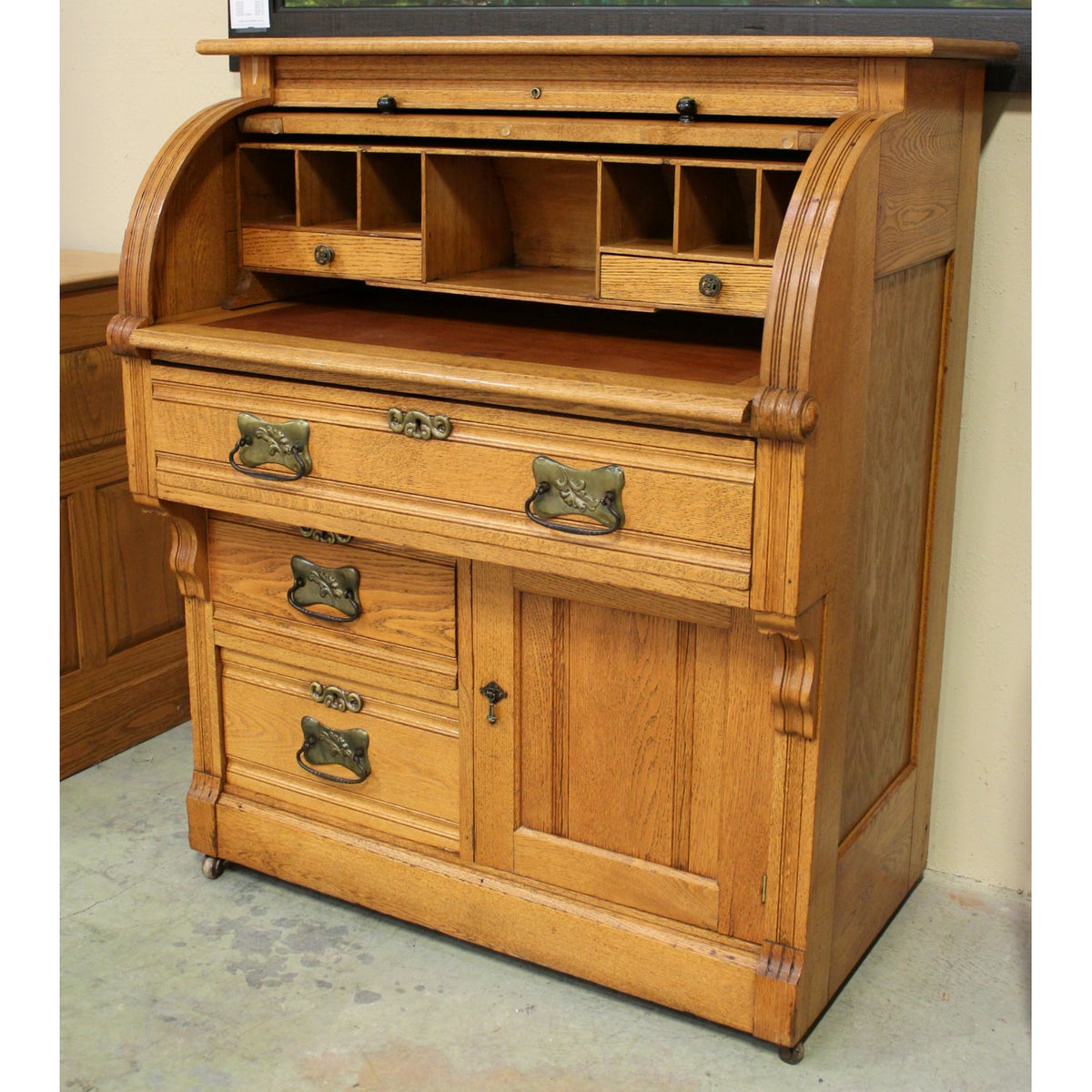 Vintage Oak Rolltop Desk