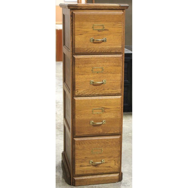 Oak 4 Drawer File Cabinet