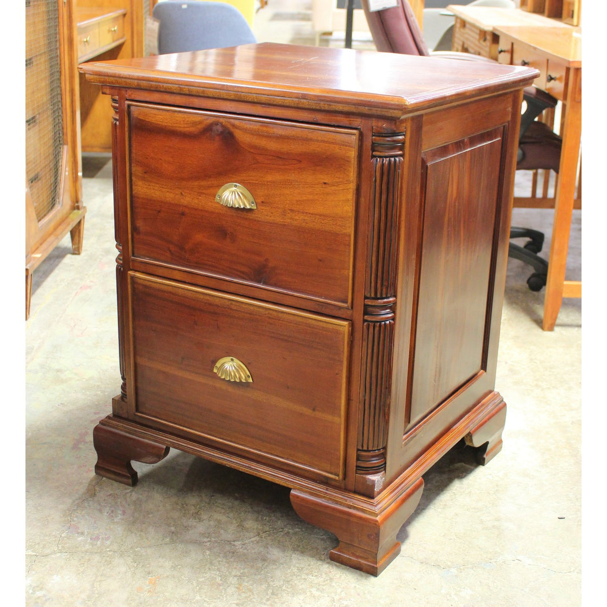 Tropical Wood Two Drawer File Cabinet