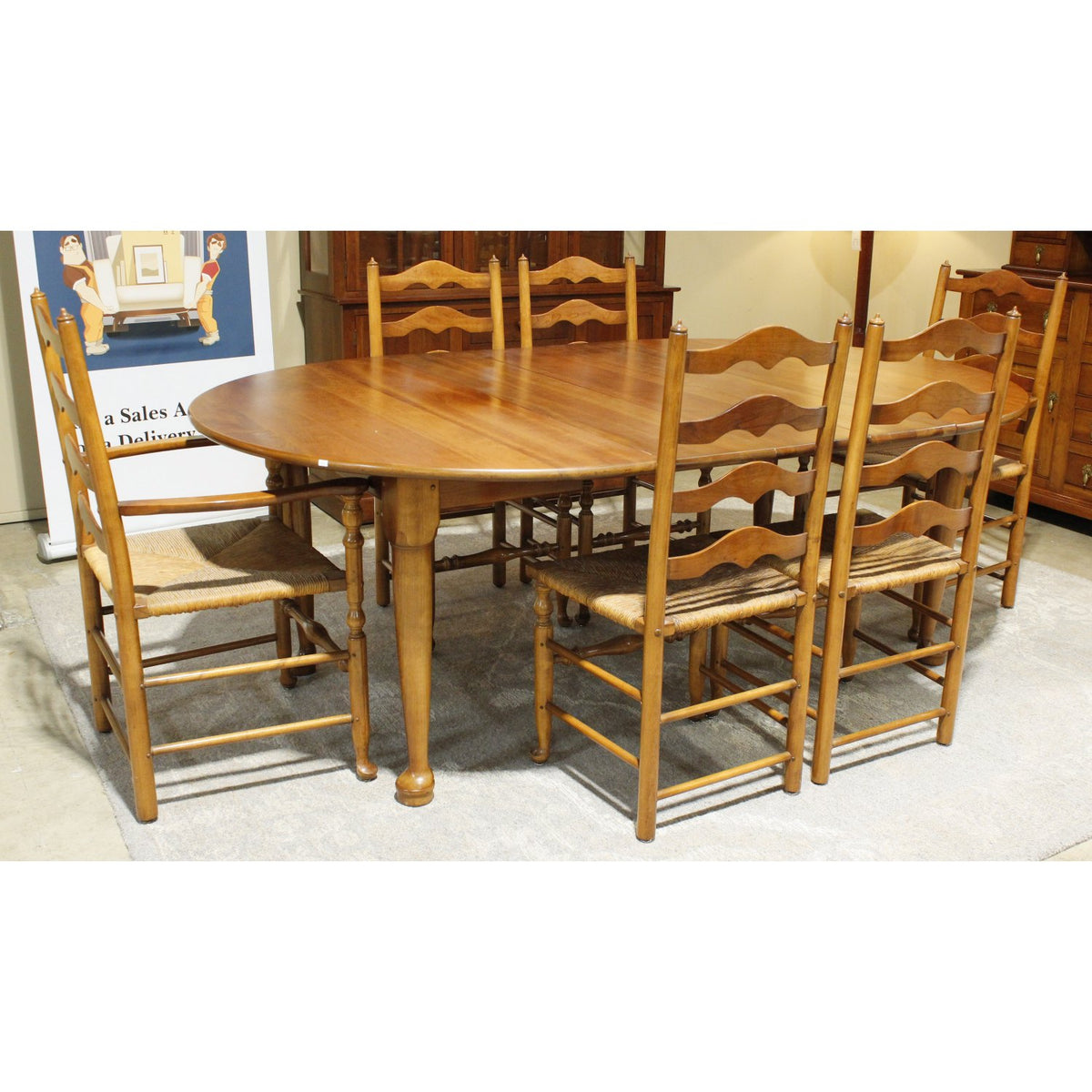 Leopold Stickley Colonial Style Cherry Dining Set w/6 Ladderback Chairs