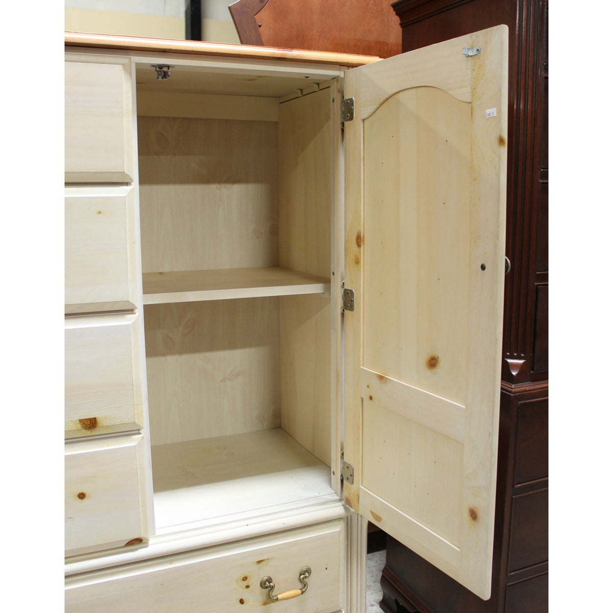 Cream 2-Tone Armoire Chest of Drawers