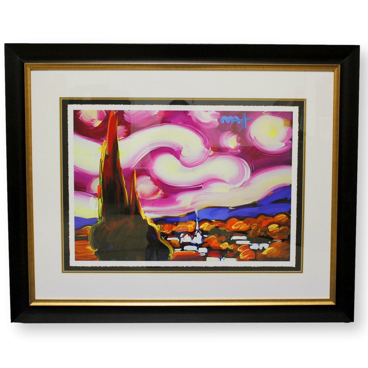 Gallery Framed Art Print 'Rainbow Starry Night' By Peter Max