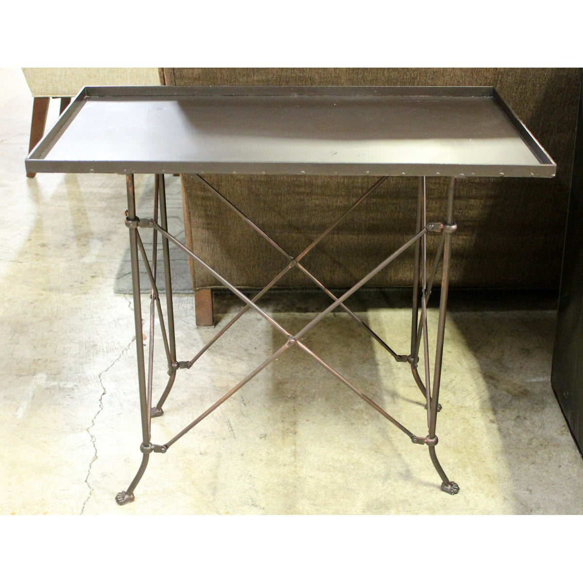 Campaign Style Bronze Accent Table
