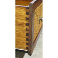 Pier 1 Imports Dark Finish Pine & Wicker Media Console