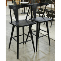 Four Hands Pair of 'Ripley' Black Oak Barstools