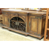 Accents of Salado Rustic Mediterranean Sideboard w/Scrolling Iron Doors