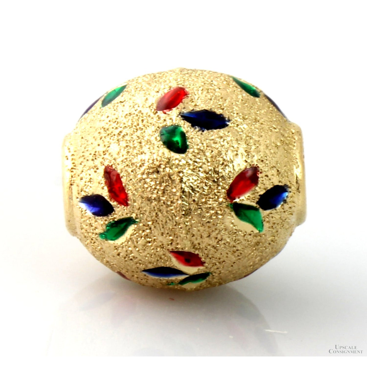 14K Two-Tone Gold Ball Slide Pendant- Enameled Jewels