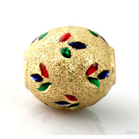 14K Two-Tone Gold Ball Slide Pendant- Enameled Jewels