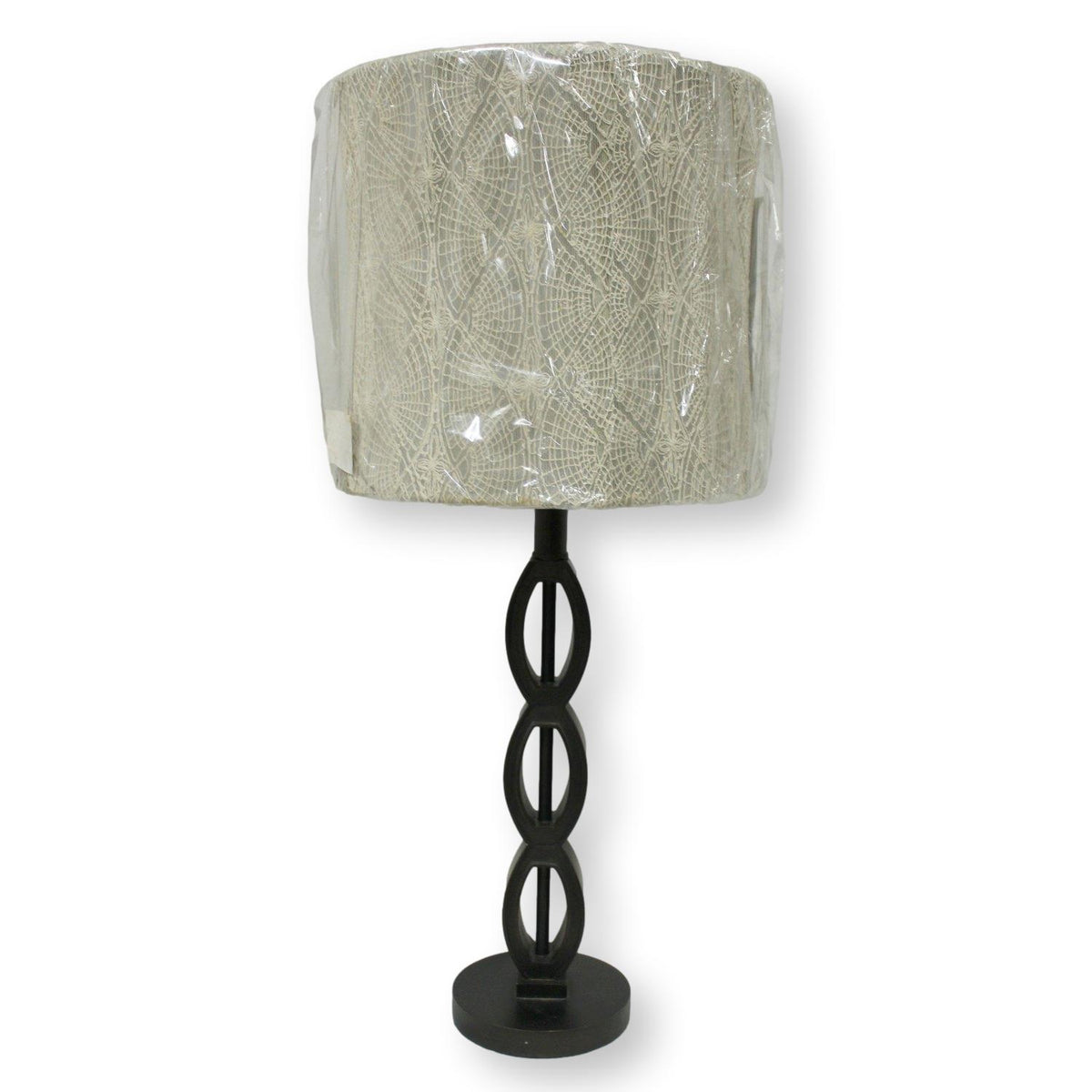Dark Bronze Lamp w/Crochet Shade