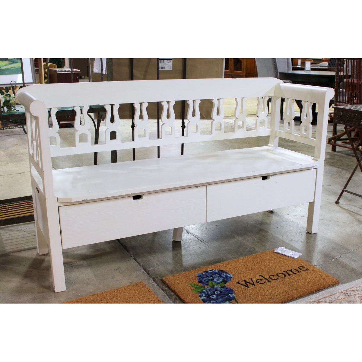 Magnolia Home White 2 Drawer Storage Bench