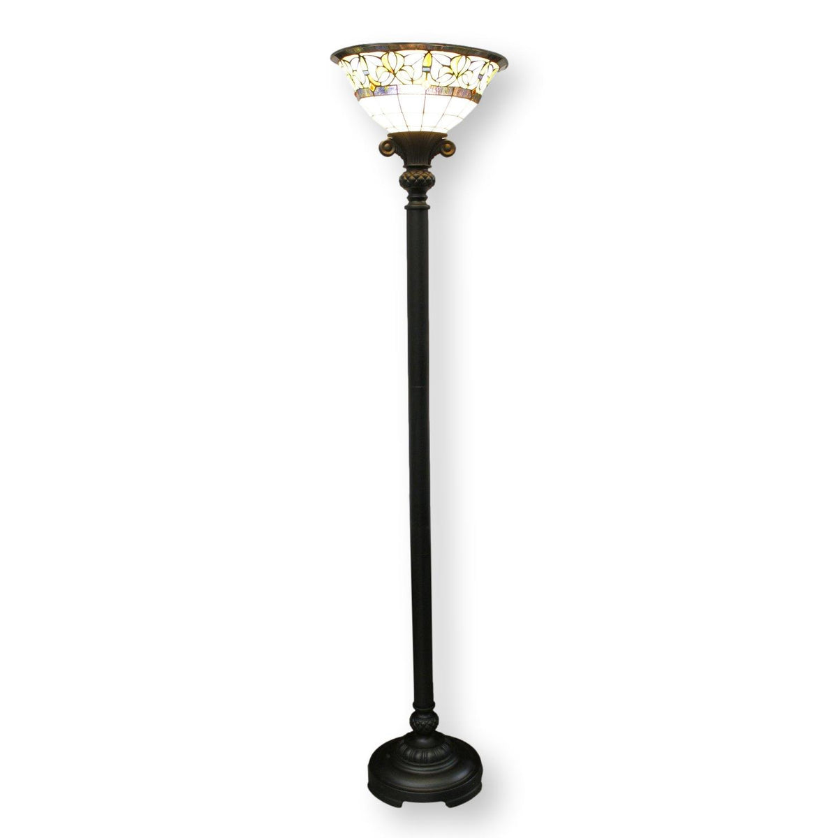 Stained Glass Torchiere Floor Lamp