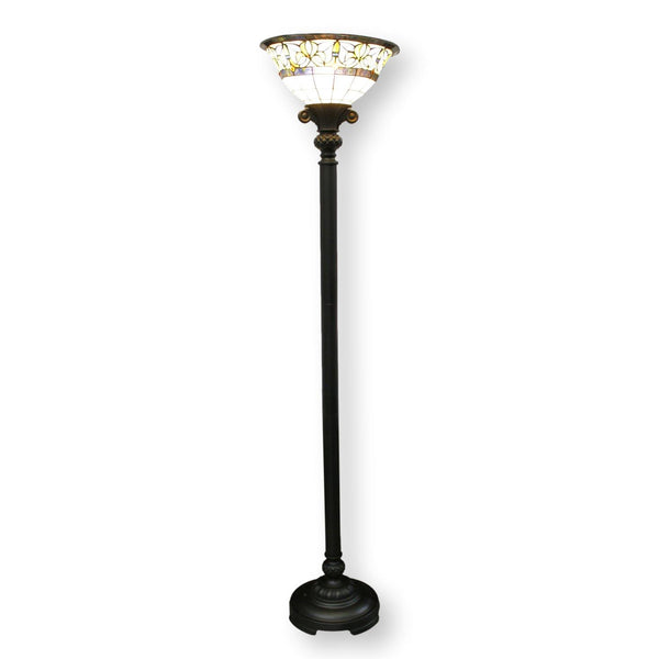 Stained Glass Torchiere Floor Lamp