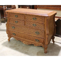 Croquet Bombe Style Wicker 3 Drawer Chest