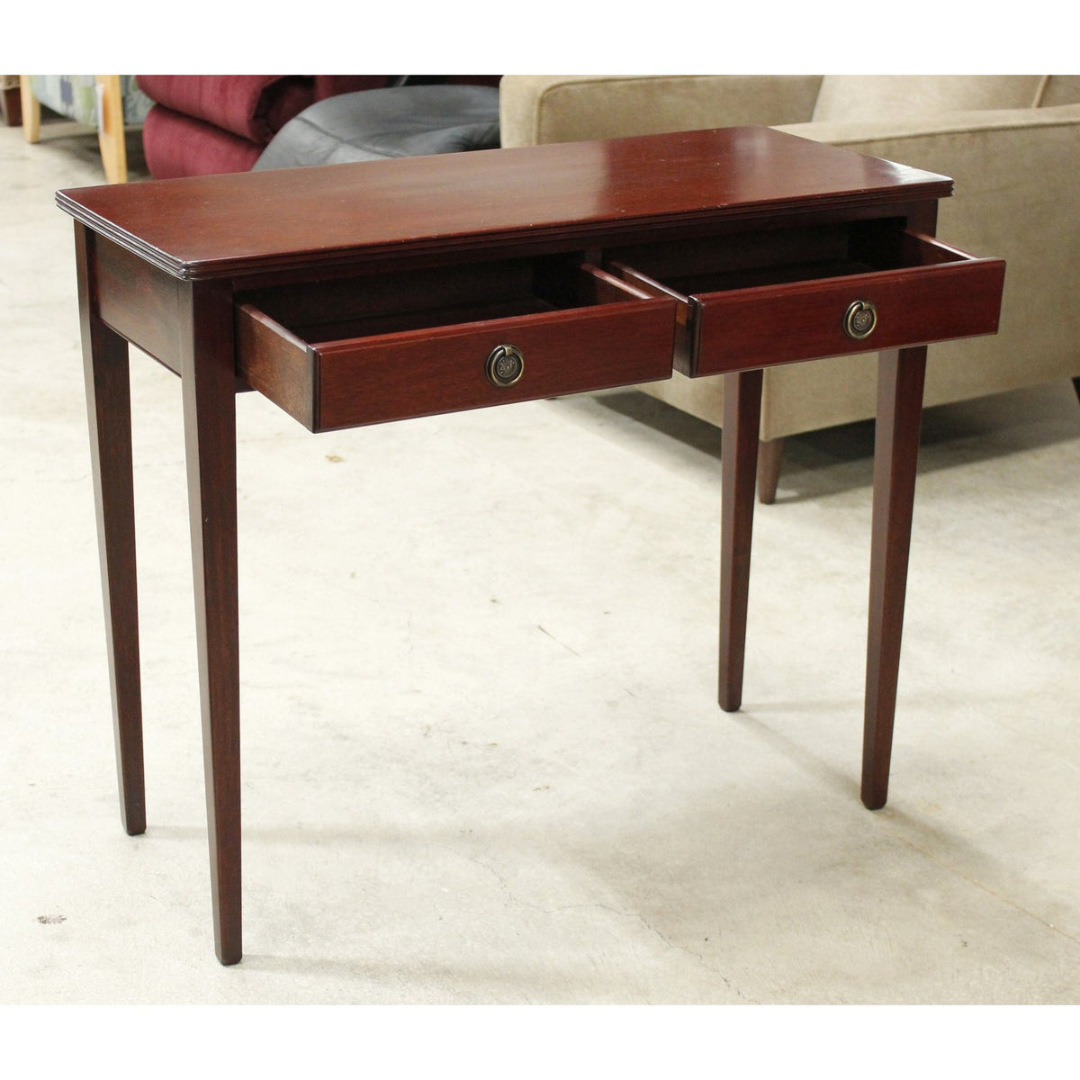 Mahogany 2 Drawer Console Table