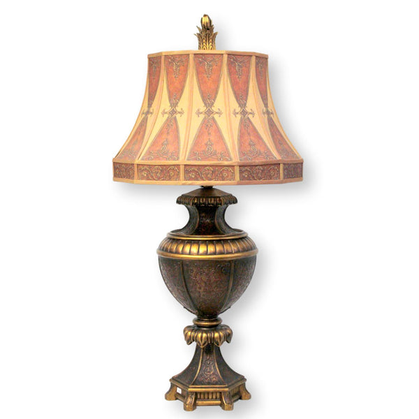 Ornate Bronze & Gold Urn Table Lamp