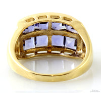 2.16ctw Iolite Gemstone 14K Yellow Gold Two-Row Band