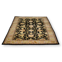 5' X 8' Wool & Silk Black & Blush Botanical Area Rug