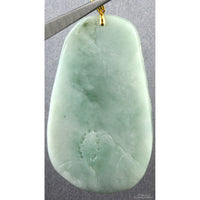 Grade A Burmese Green Jadeite Jade Landscape Pendant 18K Bail